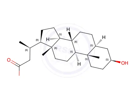 Chemical structure of 24-norlithocholic acid