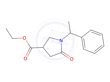 Chemical structure of 5-Oxo-1-(1-phenyl-ethyl)-pyrrolidine-3-carboxylic acid ethyl ester