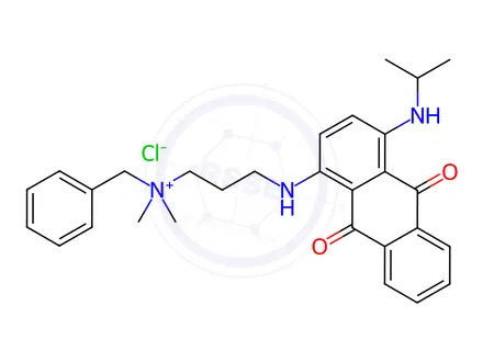 Chemical structure of benzyl[3-[[9,10-dihydro-4-[isopropylamino]-9,10-dioxo-1-anthryl]amino]propyl]dimethylammonium chloride