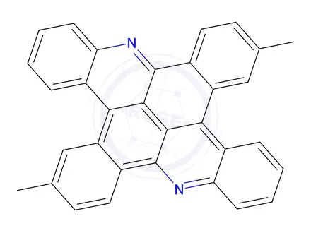 Chemical structure of 6,15-dimethyltribenzo-(c,f,j)naphtho(1,2,3,4-lmn)(2,7)phenanthroline