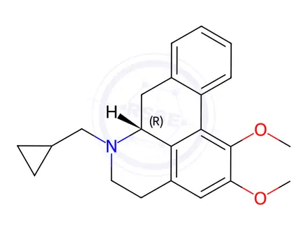 Chemical structure of (6aR)-6-Cyclopropylmethyl-5,6,6a,7-tetrahydro-1,2-dimethoxy-4H-dibenzo[de,g]quinoline