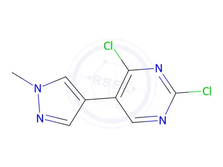 Chemical structure of 2,4-Dichloro-5-(1-methyl-1H-pyrazol-4-yl)pyrimidine