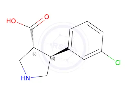 Chemical structure of 4-(3-chlorophenyl)pyrrolidine-3-carboxylic acid