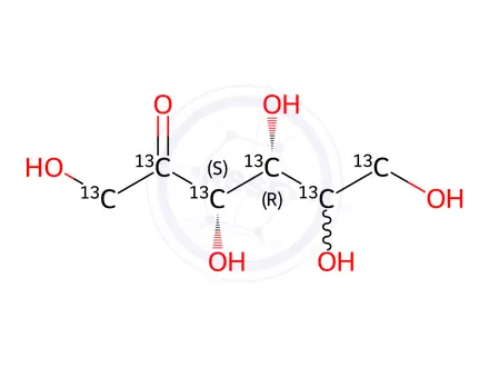 Chemical structure of 201595-65-5 D-Fructose-1,2,3,4,5,6-13C6