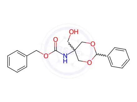 Chemical structure of N-[5-(Hydroxymethyl)-2-phenyl-1,3-dioxan-5-yl]-carbamic Acid Benzyl Ester