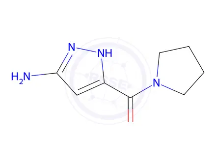 Chemical structure of (5-Amino-2H-pyrazol-3-yl)-pyrrolidin-1-yl-methanone