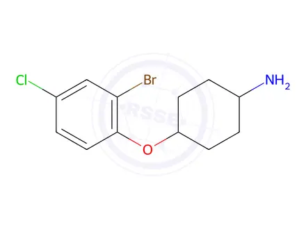 Chemical structure of 4-(2-Bromo-4-chlorophenoxy)cyclohexan-1-amine