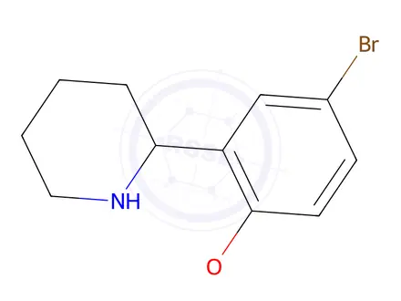 Chemical structure of 2-(5-Bromo-2-methoxyphenyl)piperidine
