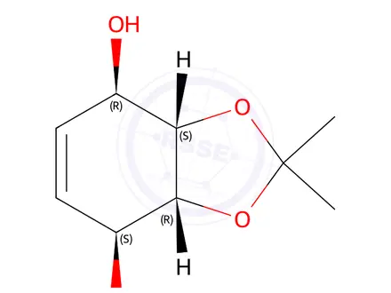 Chemical structure of rel-(3aR,4S,7R,7aS)-3a,4,7,7a-Tetrahydro-2,2-dimethyl-1,3-benzodioxole-4,7-diol