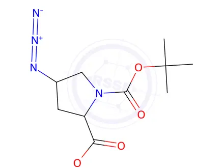 Chemical structure of 1-(tert-butyl) 2-methyl 4-azidopyrrolidine-1,2-dicarboxylate