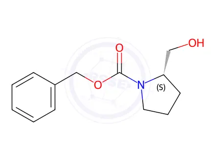 Chemical structure of Benzyl (2S)-2-(hydroxymethyl)pyrrolidine-1-carboxylate