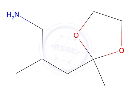 Chemical structure of 2-methyl-3-(2-methyl-1,3-dioxolan-2-yl)propan-1-amine