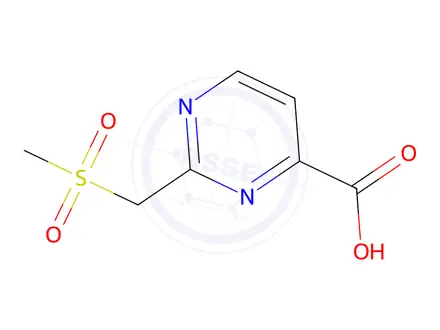 Chemical structure of 2-((Methylsulfonyl)methyl)pyrimidine-4-carboxylic acid