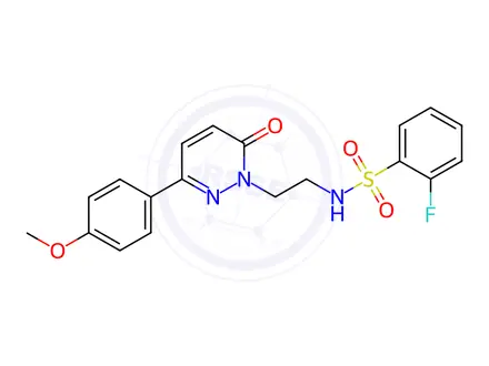 Chemical structure of 2-fluoro-N-[2-[3-(4-methoxyphenyl)-6-oxopyridazin-1-yl]ethyl]benzenesulfonamide