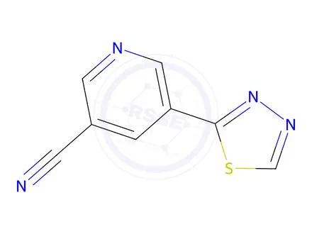 Chemical structure of 5-(1,3,4-Thiadiazol-2-yl)nicotinonitrile