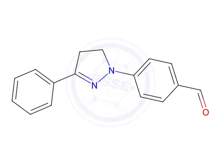 Chemical structure of 4-(3-Phenyl-4,5-dihydro-pyrazol-1-yl)-benzaldehyde