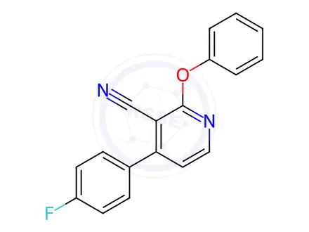 Chemical structure of 4-(4-Fluorophenyl)-2-phenoxypyridine-3-carbonitrile
