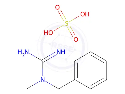 Chemical structure of Guanidine, N-methyl-N-(phenylmethyl)-, sulfate (2:1)