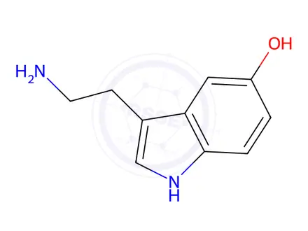Chemical structure of Serotonin Creatine Sulfate Monohydrate (5-Hydroxy Tryptamine Creatinine Sulfate Monohydrate)
