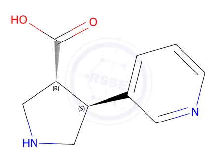 Chemical structure of (3R,4S)-4-(pyridin-3-yl)pyrrolidine-3-carboxylic acid