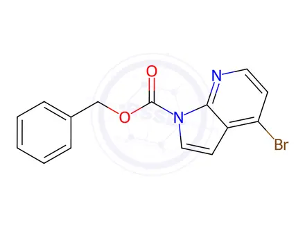 Chemical structure of benzyl 4-bromo-1H-pyrrolo[2,3-b]pyridine-1-carboxylate