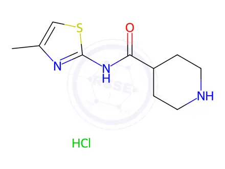 Chemical structure of n-(4-methyl-1,3-thiazol-2-yl)piperidine-4-carboxamide hydrochloride