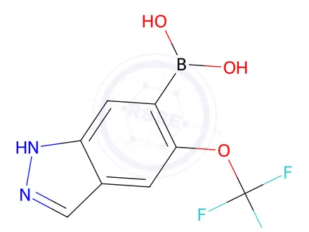 Chemical structure of 5-(Trifluoromethoxy)-1H-indazol-6-yl-6-boronic acid