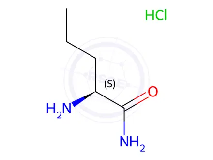Chemical structure of (2S)-2-Aminopentanamide;hydrochloride