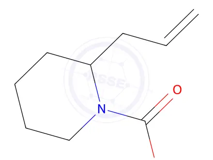 Chemical structure of 1-Piperidinecarboxylic acid, 2-(2-propen-1-yl)-, methyl ester
