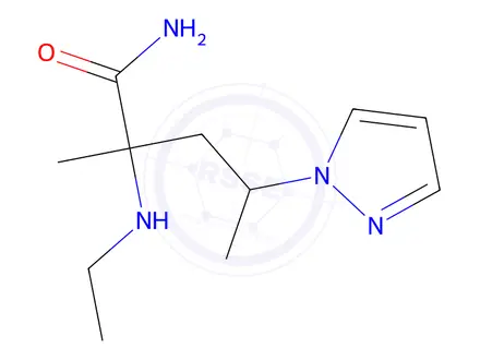 Chemical structure of 2-(Ethylamino)-2-methyl-4-(1h-pyrazol-1-yl)pentanamide