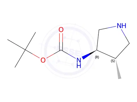 Chemical structure of N-[(3R,4S)-4-Methyl-3-pyrrolidinyl]-carbamic Acid 1,1-Dimethylethyl Ester