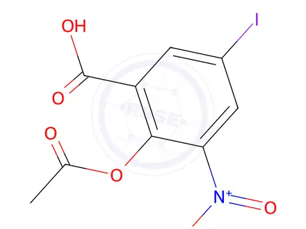 Chemical structure of 2-Acetyloxy-5-iodo-3-nitrobenzoic acid