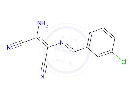 Chemical structure of 2-Amino-3-{[(3-chlorophenyl)methylidene]amino}but-2-enedinitrile