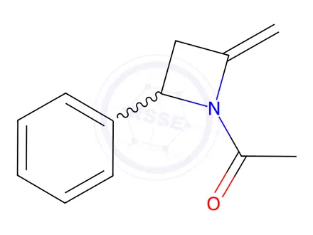 Chemical structure of Azetidine, 1-acetyl-2-methylene-4-phenyl-(9CI)