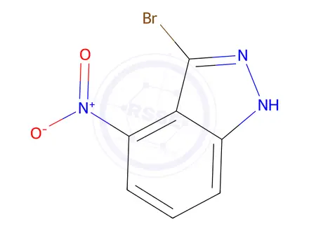 Chemical structure of 3-Bromo-4-nitro-1H-indazole