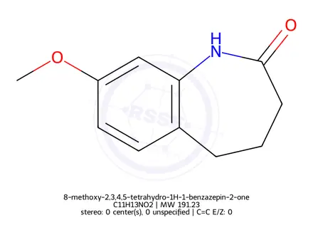 Chemical structure of 8-methoxy-2,3,4,5-tetrahydro-1H-1-benzazepin-2-one