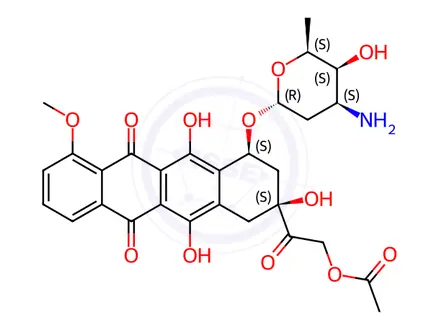 Chemical structure of 14-O-acetyldoxorubicin