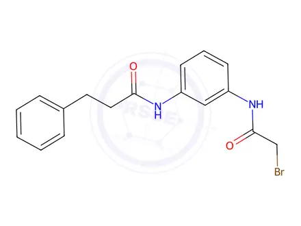 Chemical structure of N-{3-[(2-Bromoacetyl)amino]phenyl}-3-phenylpropanamide