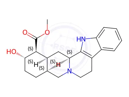 Chemical structure of methyl (16beta,17alpha,20alpha)-17-hydroxyyohimban-16-carboxylate, compound with 5-oxo-L-proline (1:1)
