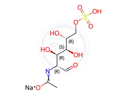 Chemical structure of N-Acetyl-D-glucosamine 6-Sulfate Sodium Salt