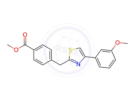 Chemical structure of Benzoic acid, 4-[[4-(3-methoxyphenyl)-2-thiazolyl]methyl]-, methyl ester