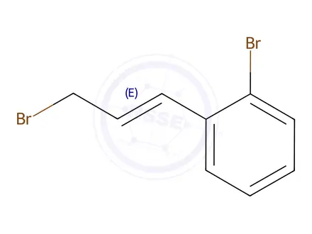 Chemical structure of Benzene, 1-bromo-2-(3-bromo-1-propenyl)-, (E)-(9CI)