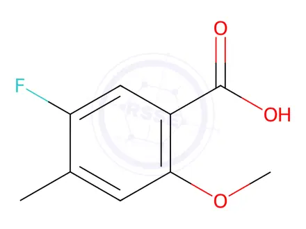 Chemical structure of Benzoic acid, 5-fluoro-2-methoxy-4-methyl-