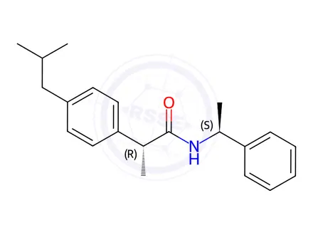 Chemical structure of (S,R)-N-(1-Phenylethyl)Ibuprofen Amide