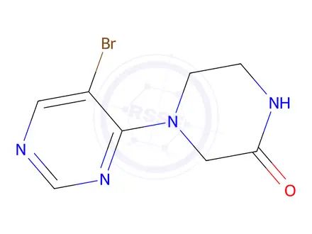 Chemical structure of 4-(5-Bromopyrimidin-4-yl)piperazin-2-one