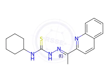 Chemical structure of N-Cyclohexyl-2-(1-(quinolin-2-yl)ethylidene)hydrazinecarbothioamide