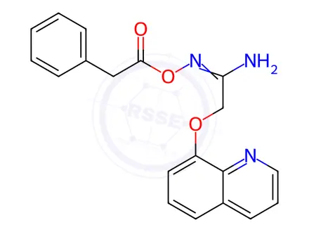 Chemical structure of N-(2-Phenylacetoxy)-2-(quinolin-8-yloxy)acetimidamide