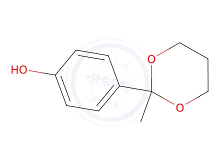 Chemical structure of Phenol, 4-(2-methyl-1,3-dioxan-2-yl)-(9CI)