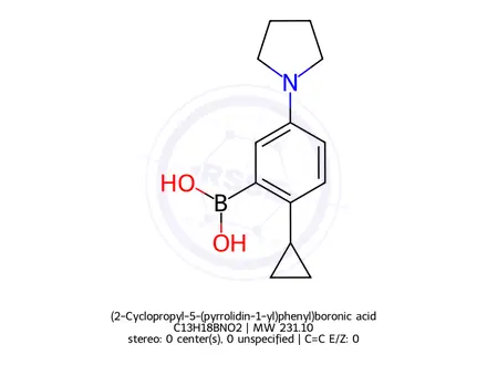 Chemical structure of (2-Cyclopropyl-5-(pyrrolidin-1-yl)phenyl)boronic acid