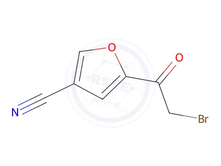 Chemical structure of 3-Furancarbonitrile, 5-(bromoacetyl)-(9CI)